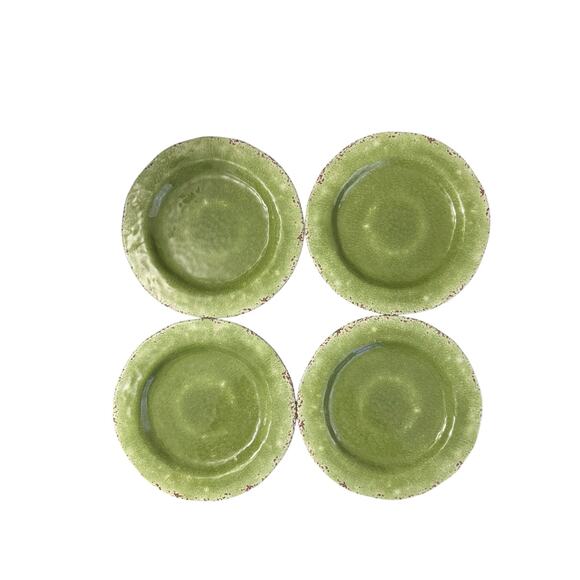 Pier 1 “Carmelo” Rustic Green Salad Plate Melamine Set of 4 - Picture 1 of 3
